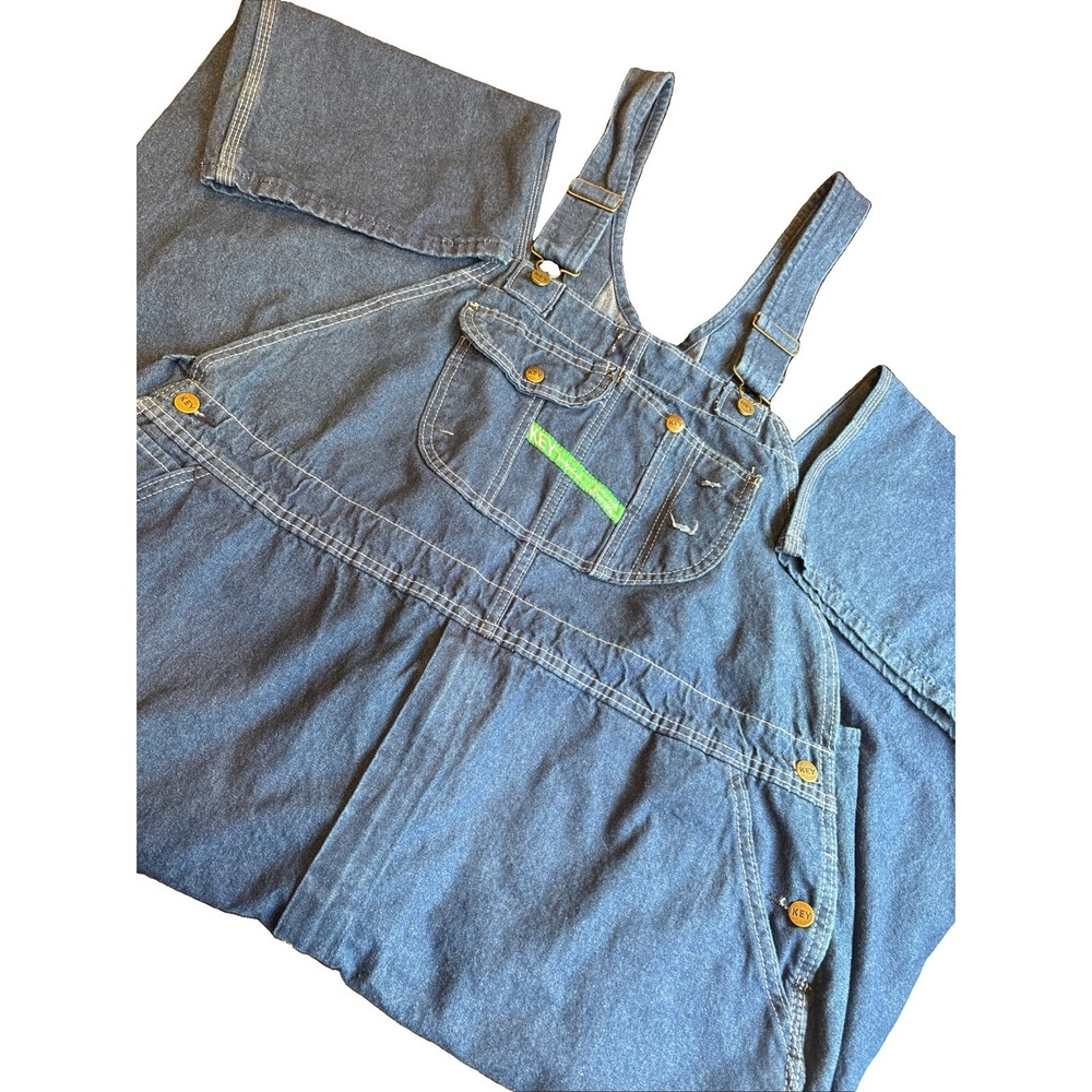 Vintage Key Imperial Overall Aristocrat Denim Bib Workwear Men's 42 X 32